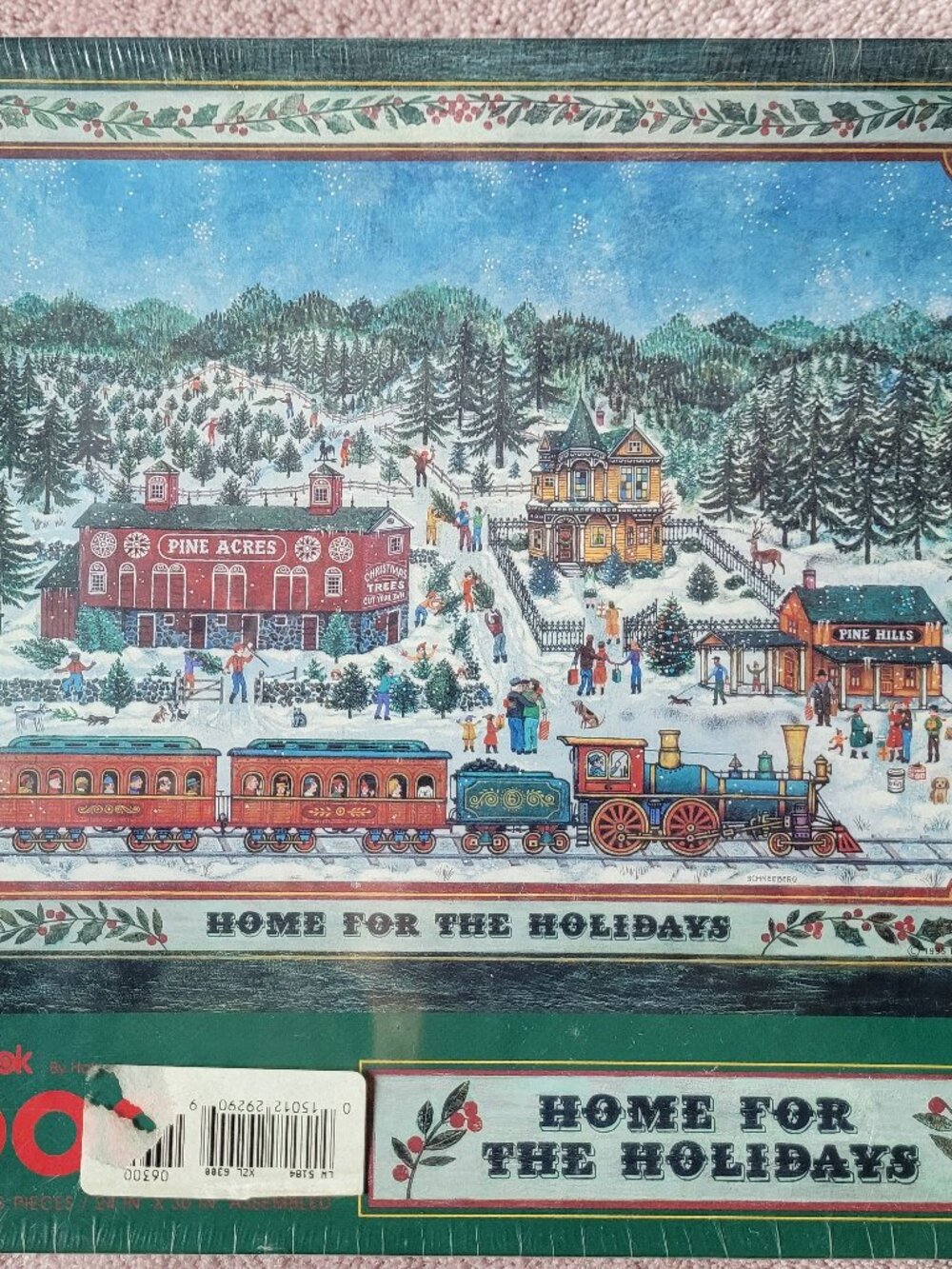 Springbok Jigsaw Puzzle 1000 pcs HOME FOR THE HOLIDAYS Christmas Train Town Snow
